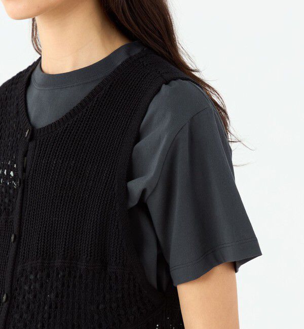 MACPHEE「【WEB限定】コットンレーシー ノースリーブワンピース」|ニット・セーター|