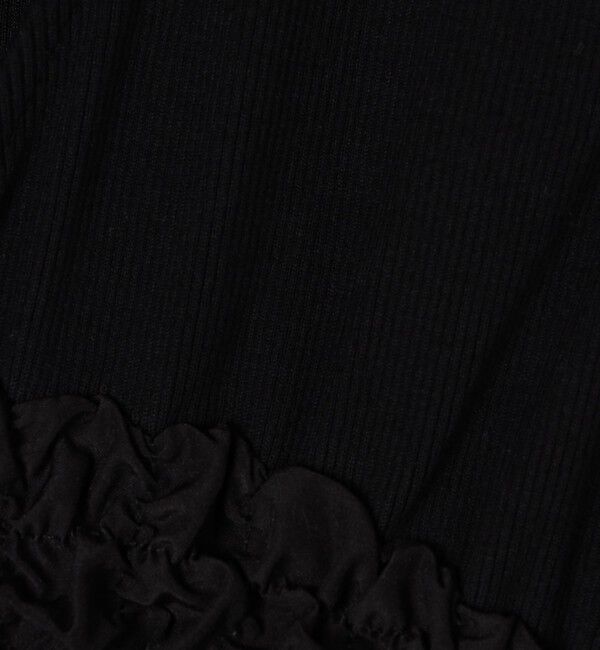 MACPHEE「フリルコンビ Vネックワンピース」|ワンピース|