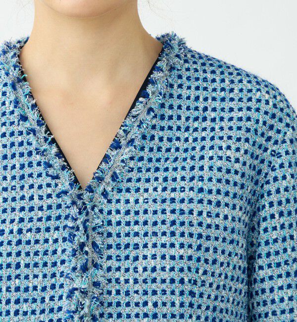 Ballsey「ペペローニツイード ショートジャケット」|ノーカラージャケット|