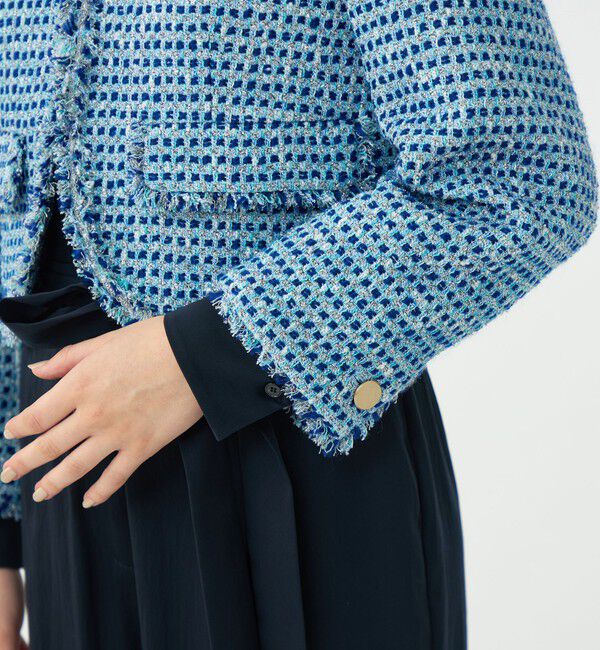 Ballsey「ペペローニツイード ショートジャケット」|ノーカラージャケット|