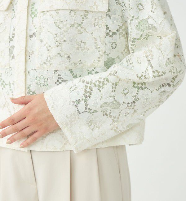 Ballsey「フラワーコードレース ステンカラーブルゾン」|ブルゾン・スタジャン|