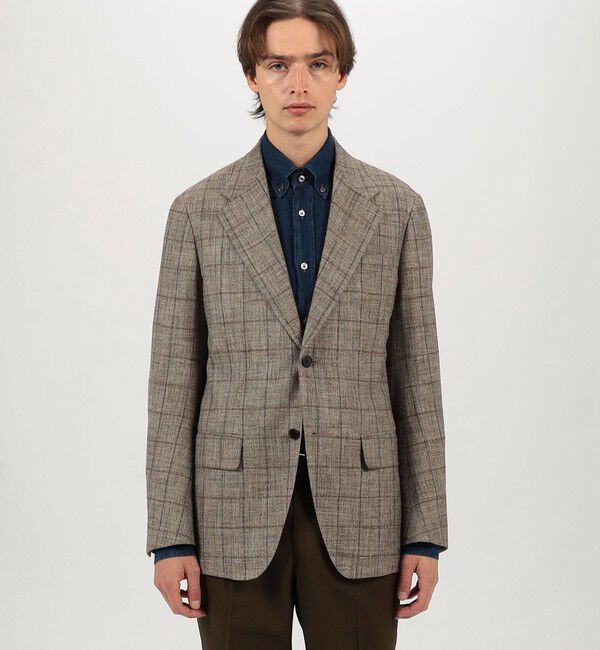 TOMORROWLAND MENS「レーヨンシルクリネン シングルブレステッド 2Bジャケット」|テーラードジャケット|