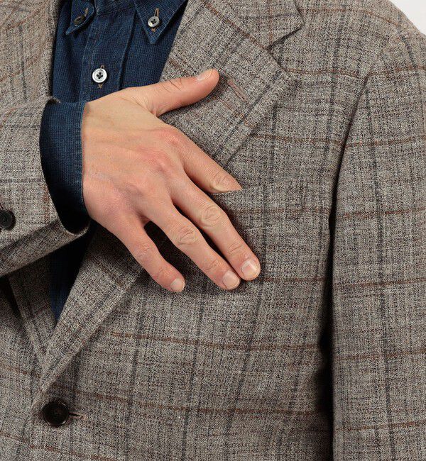 TOMORROWLAND MENS「レーヨンシルクリネン シングルブレステッド 2Bジャケット」|テーラードジャケット|