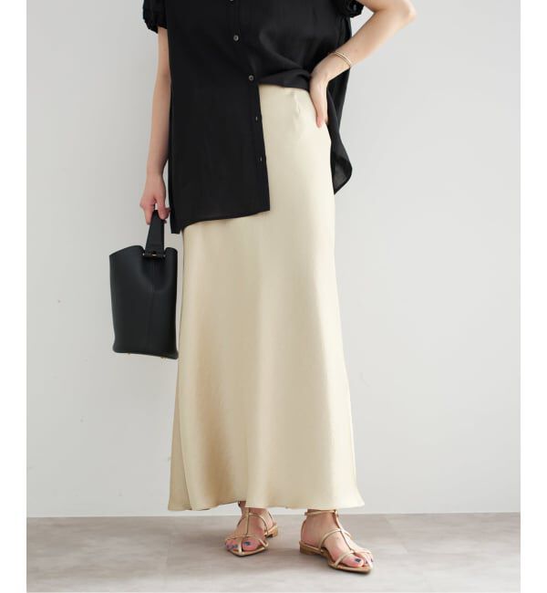 IENA「《追加13》ダブルサテンスカート」|スカート|
