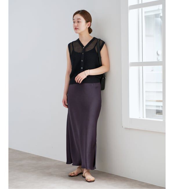 IENA「《追加13》ダブルサテンスカート」|スカート|