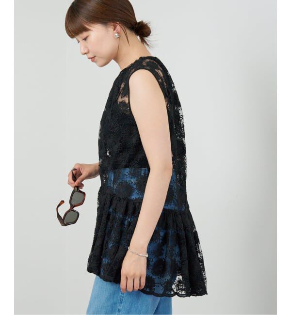 IENA「フラワーレース ペプラムブラウス」|シャツ・ブラウス|