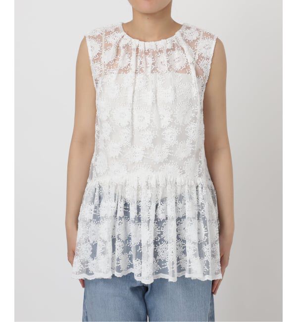 IENA「フラワーレース ペプラムブラウス」|シャツ・ブラウス|