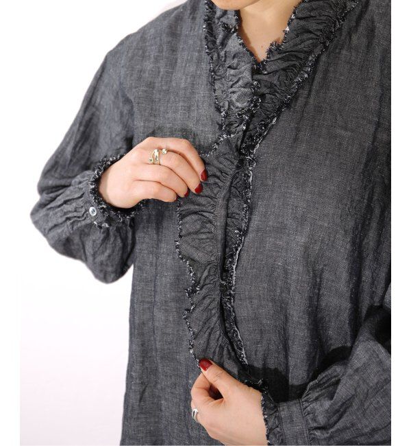 journal standard luxe「《追加》CLシャンブレー フリルブラウス」|シャツ・ブラウス|