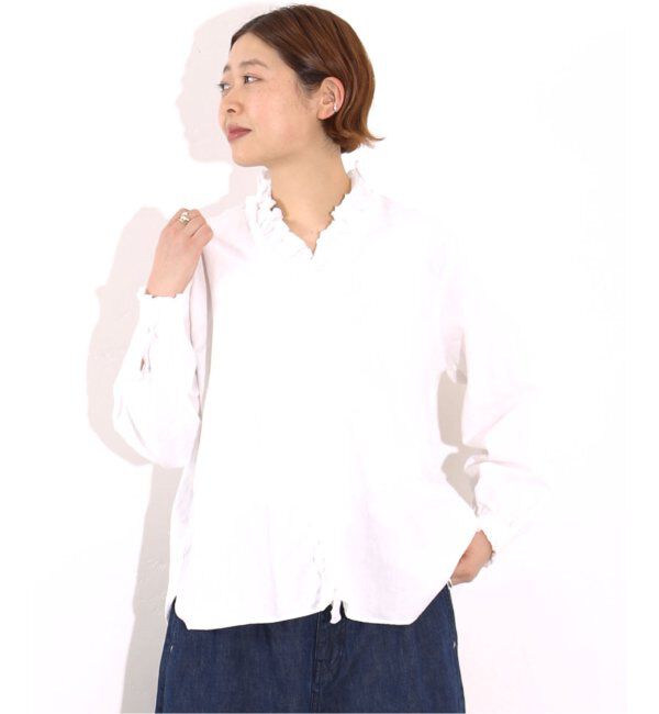 journal standard luxe「《追加》CLシャンブレー フリルブラウス」|シャツ・ブラウス|