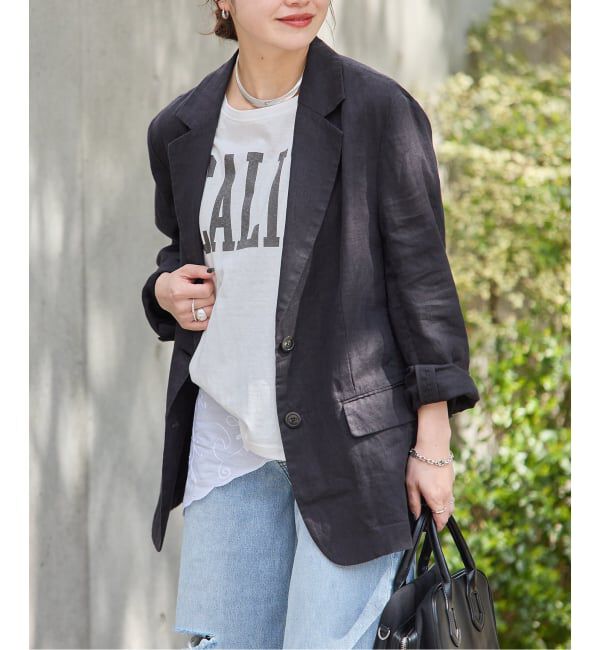 JOURNAL STANDARD「《予約》リネン SB-2B ジャケット」|テーラードジャケット|ブラック