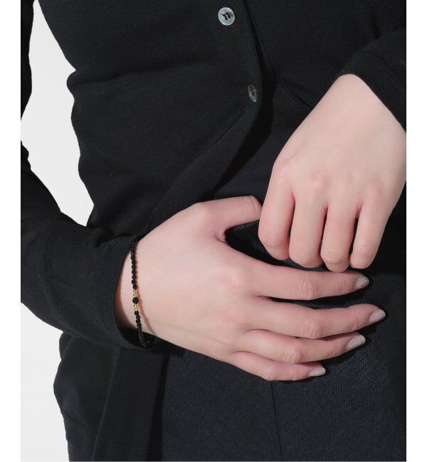 Lilas by Spick&Span「ゴールドビーズ4Pオニキスブレスレット K10」|ブレスレット・バングル|