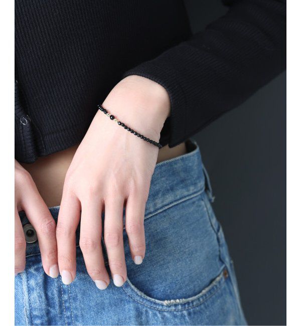Lilas by Spick&Span「ゴールドビーズ4Pオニキスブレスレット K10」|ブレスレット・バングル|