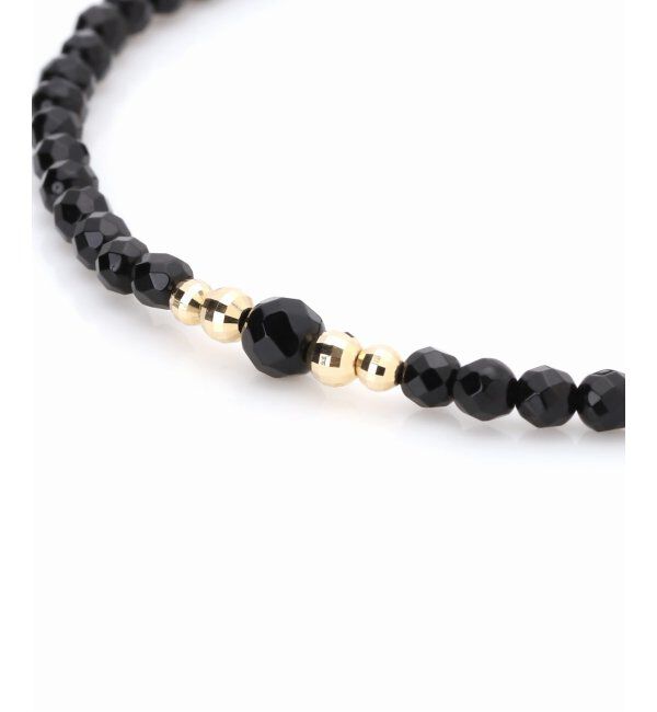 Lilas by Spick&Span「ゴールドビーズ4Pオニキスブレスレット K10」|ブレスレット・バングル|