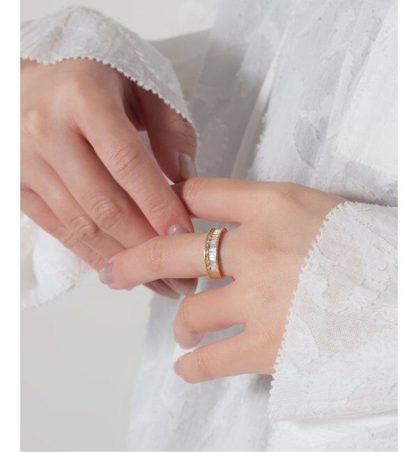 Lilas by Spick&Span「ホワイトトパーズバケット9ピースリング K10」|リング|