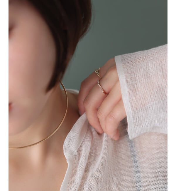 Lilas by Spick&Span「arrowラインホワイトトパーズリング K10」|リング|