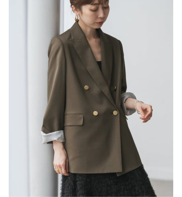 NOBLE「エステルツイルピークドラペルジャケット」|テーラードジャケット|