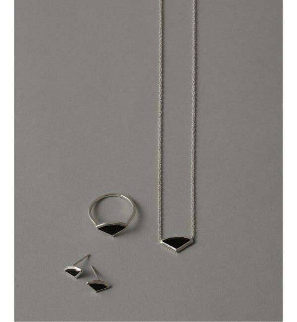 Spick and Span「【SAMH by LILAS】ダイヤモンドカットオニキスピアス SV（両耳）」|ピアス|