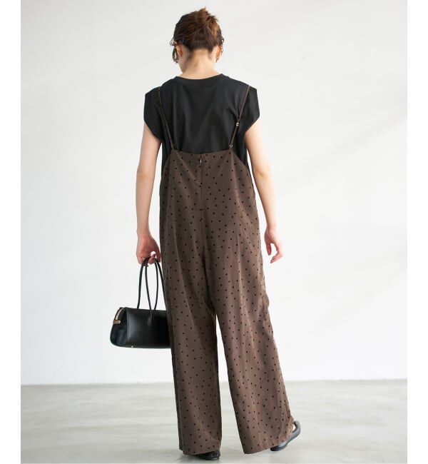 Spick and Span「《WEB限定》フロッキードットキャミサロペット」|オールインワン|