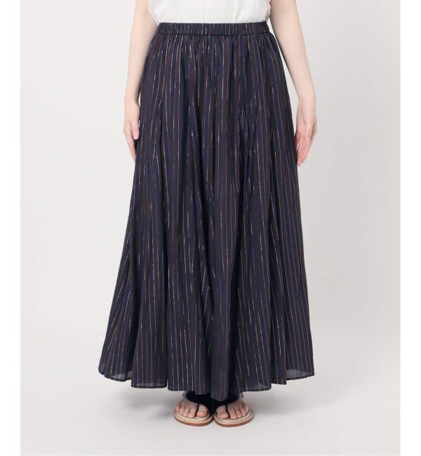 Spick and Span「《WEB限定 / 追加》HYUストライプギャザーフレアスカート」|スカート|