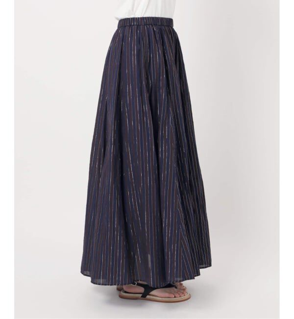 Spick and Span「《WEB限定 / 追加》HYUストライプギャザーフレアスカート」|スカート|
