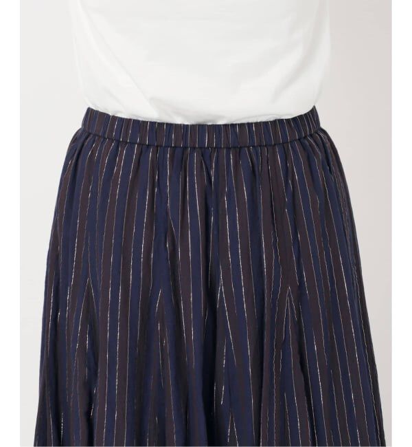 Spick and Span「《WEB限定 / 追加》HYUストライプギャザーフレアスカート」|スカート|
