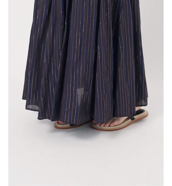 Spick and Span「《WEB限定 / 追加》HYUストライプギャザーフレアスカート」|スカート|