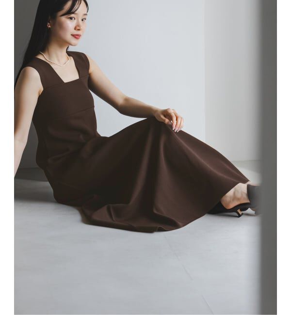 NOBLE「《追加予約》ミラノリブフィットフレアニットワンピース」|ワンピース|