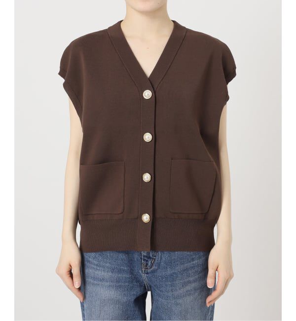 Spick and Span「《一部店舗+WEB限定予約》パールボタンウォッシャブルニットベスト」|ニット・セーター|