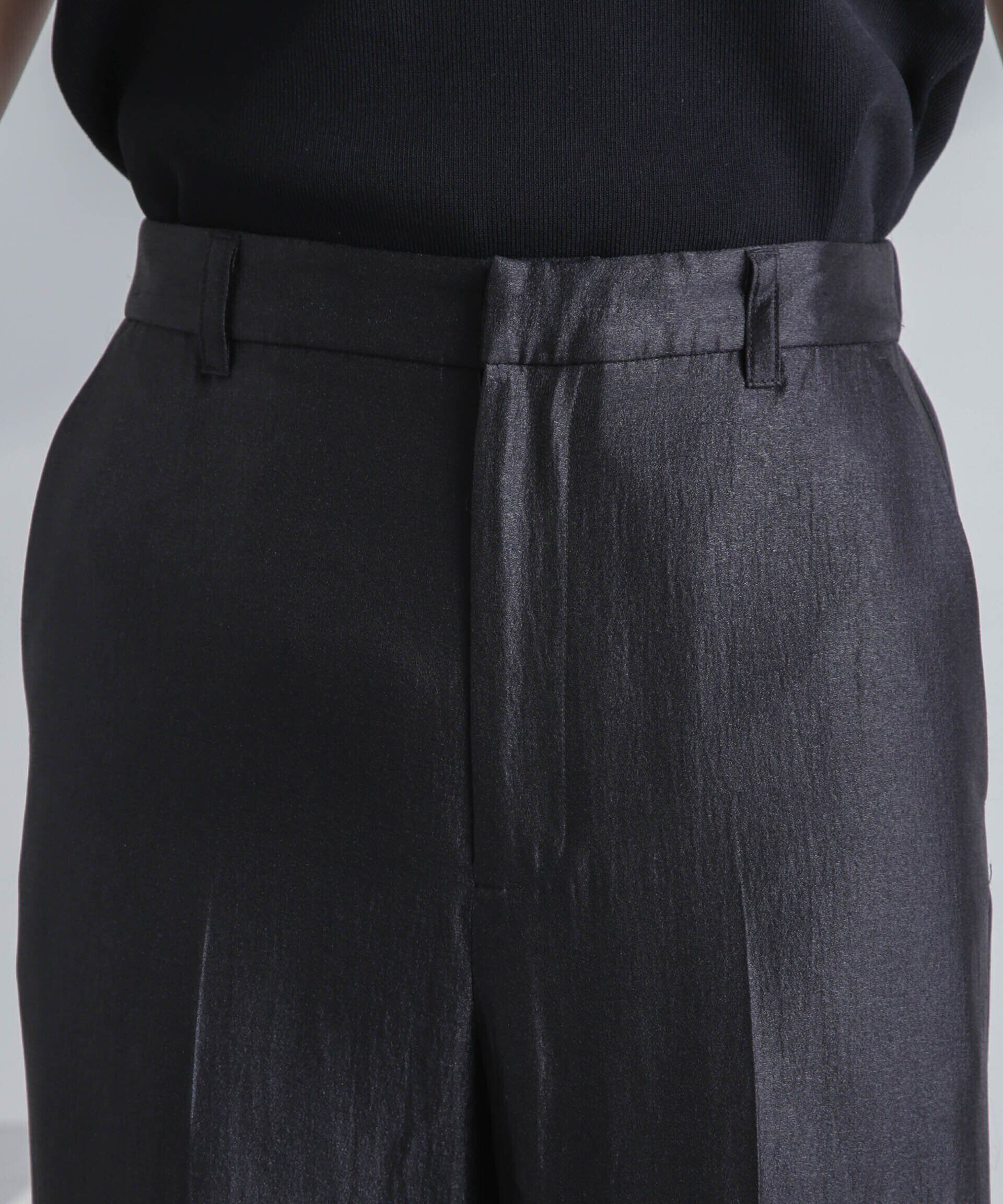 nano･universe「<追加生産>シャイニーサテンイージーパンツ」|チノ|