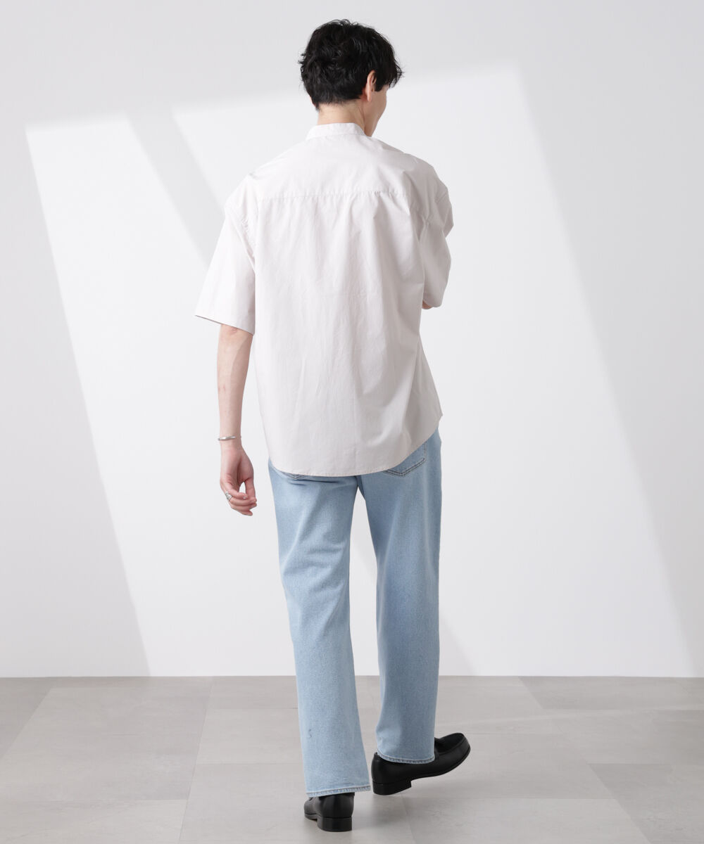 nano･universe「「大人のワイドシャツ」バンドカラー 半袖」|シャツ・ブラウス|