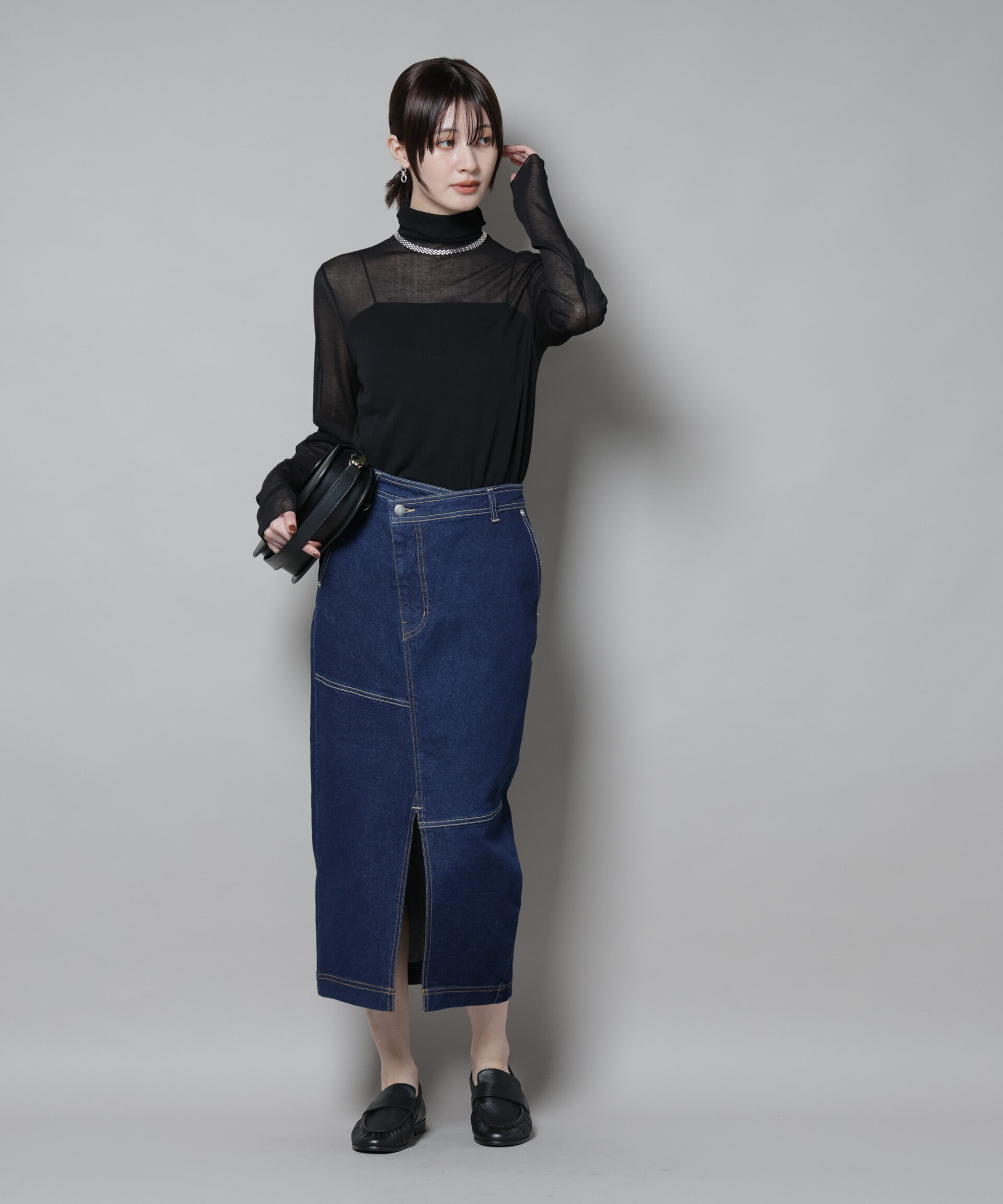 nano･universe「梨地シアータートルカットトップス」|Tシャツ・カットソー|