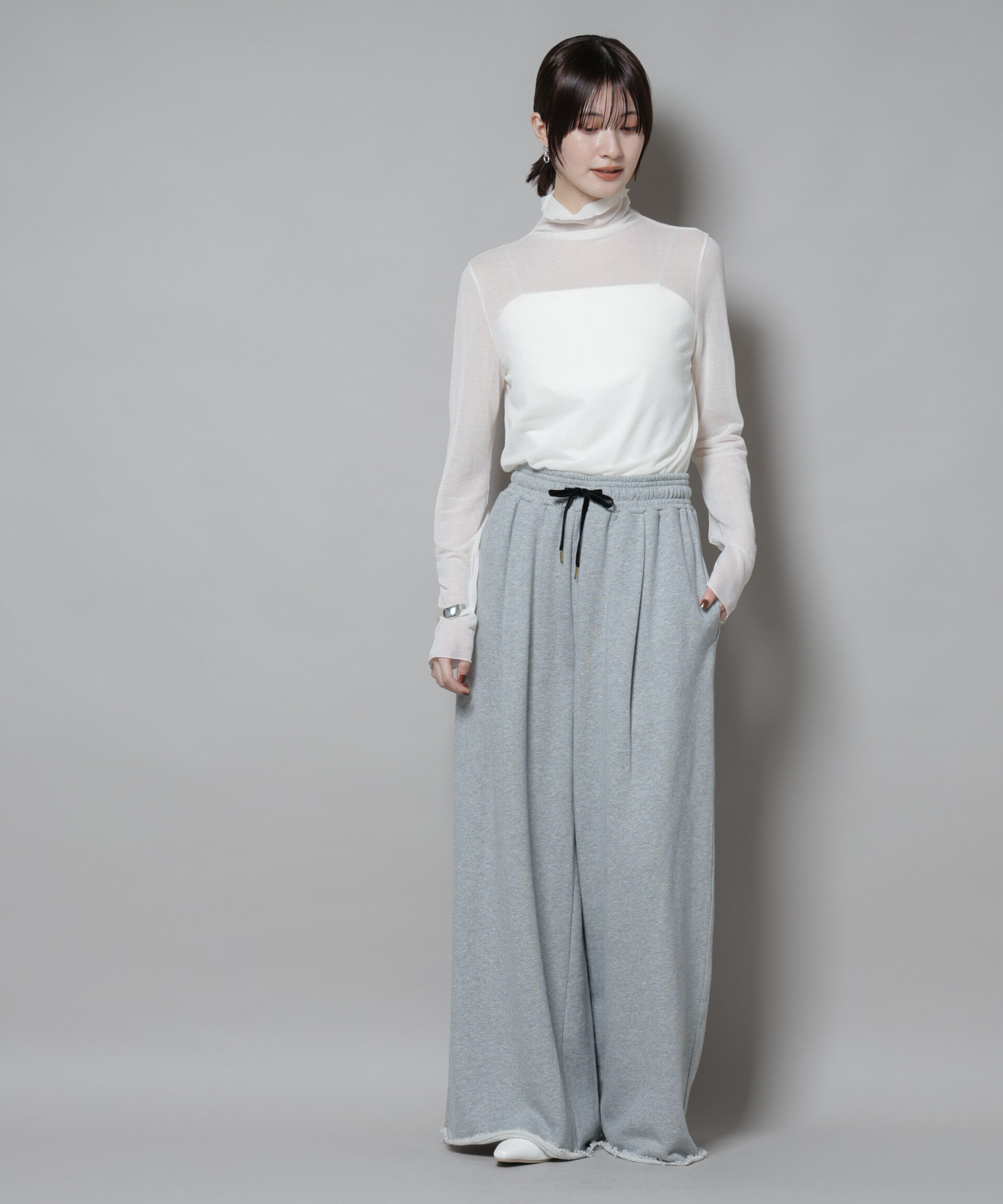 nano･universe「梨地シアータートルカットトップス」|Tシャツ・カットソー|