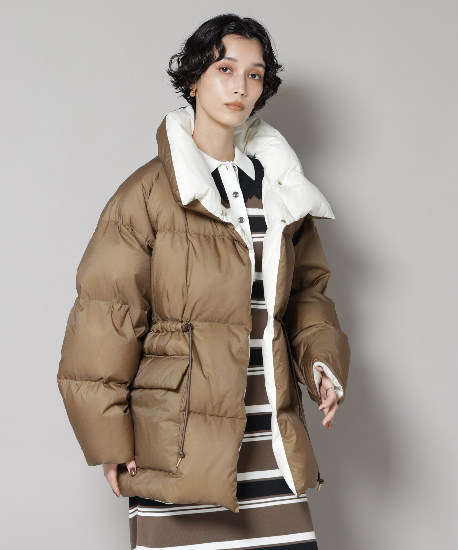 nano･universe「「西川ダウン(R)」バイカラーボリュームダウン」|ダウン|