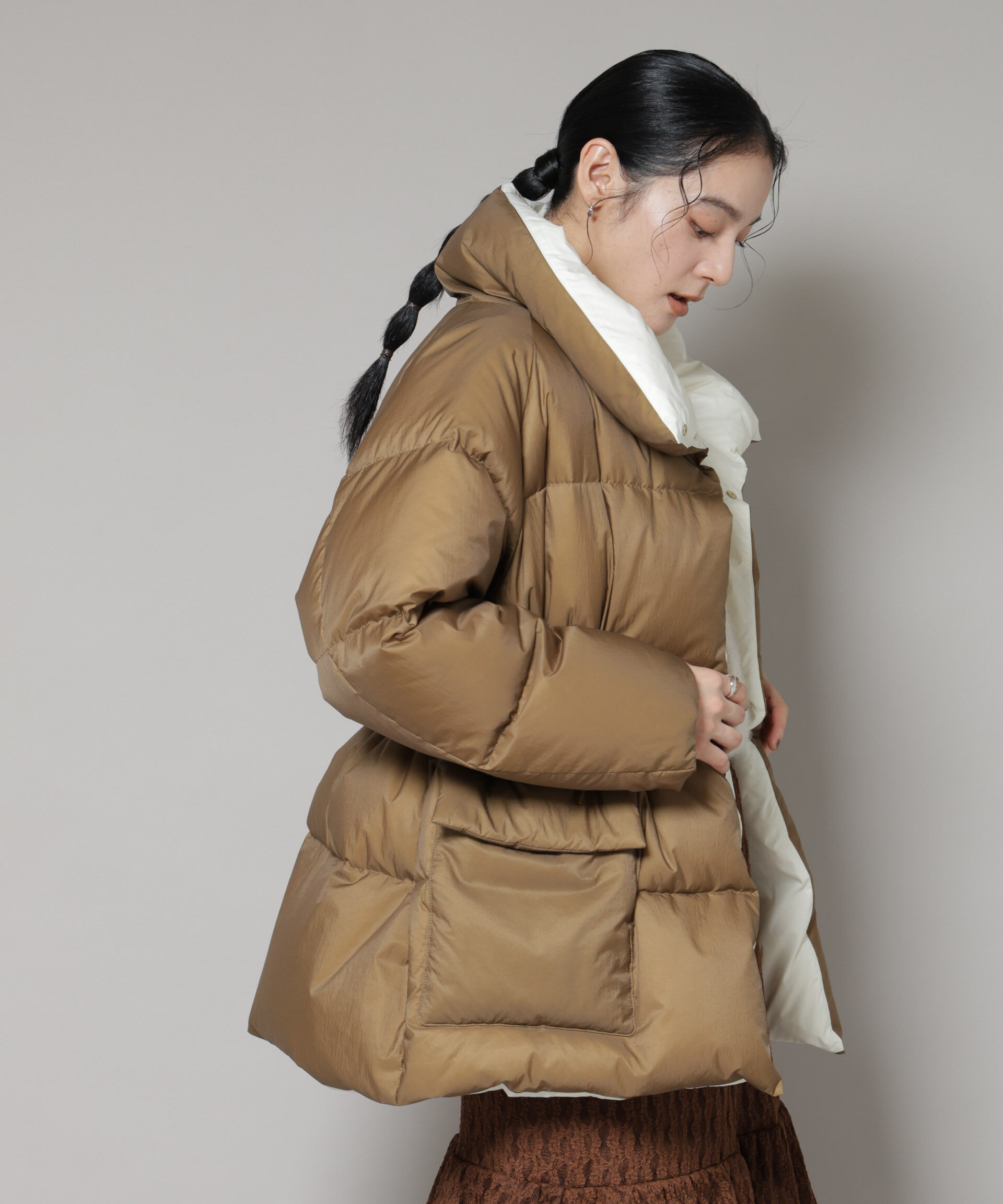 nano･universe「「西川ダウン(R)」バイカラーボリュームダウン」|ダウン|