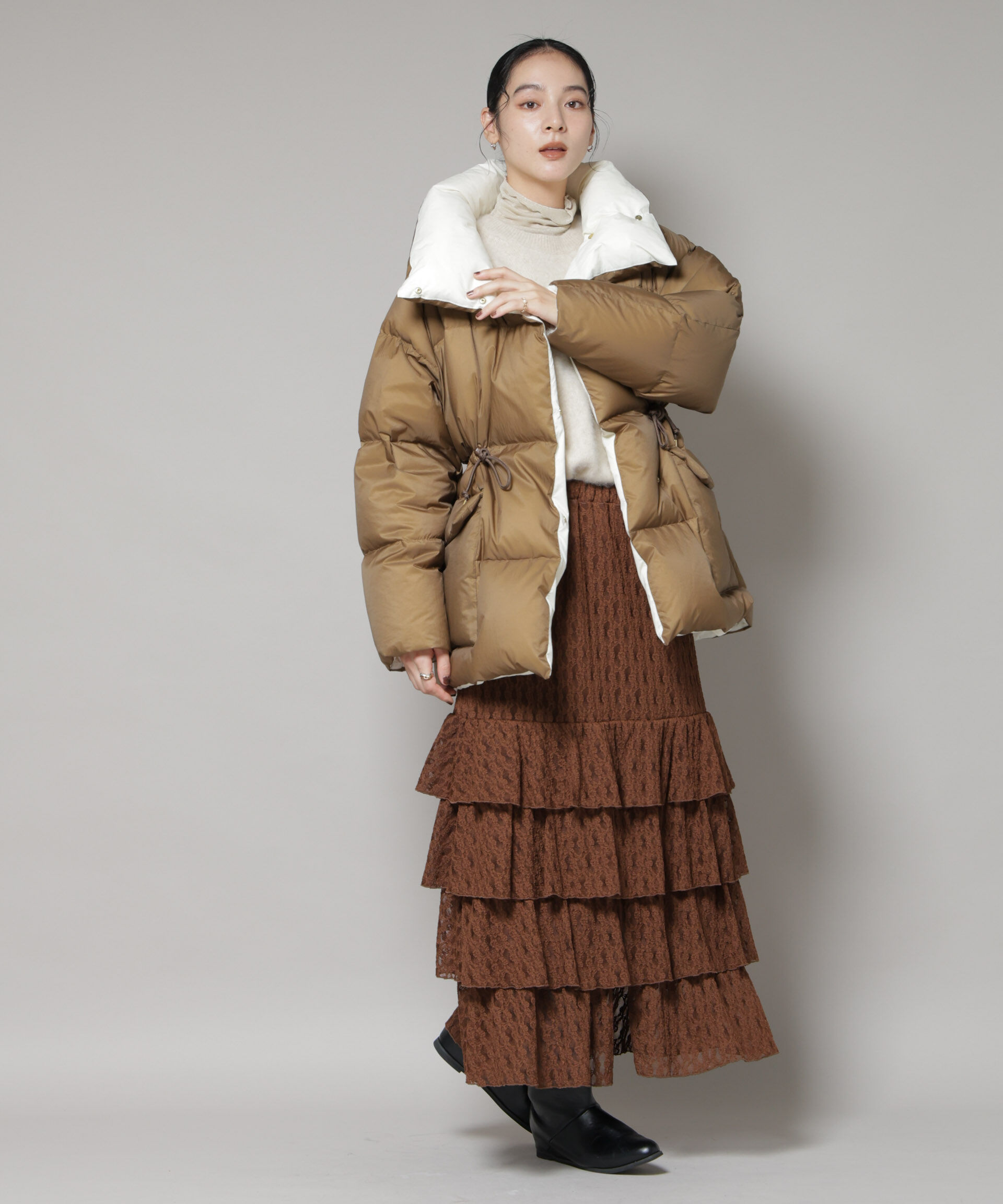 nano･universe「「西川ダウン(R)」バイカラーボリュームダウン」|ダウン|