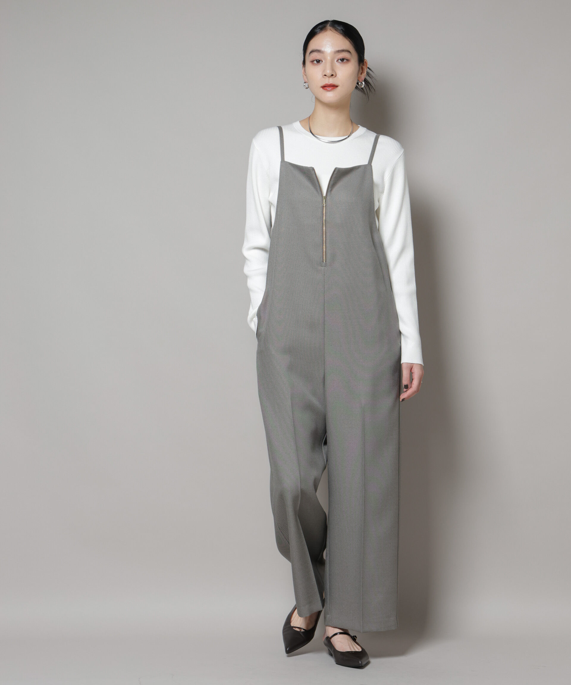 nano･universe「CICA&UVカット加工クルーネックリブニット」|ニット・セーター|