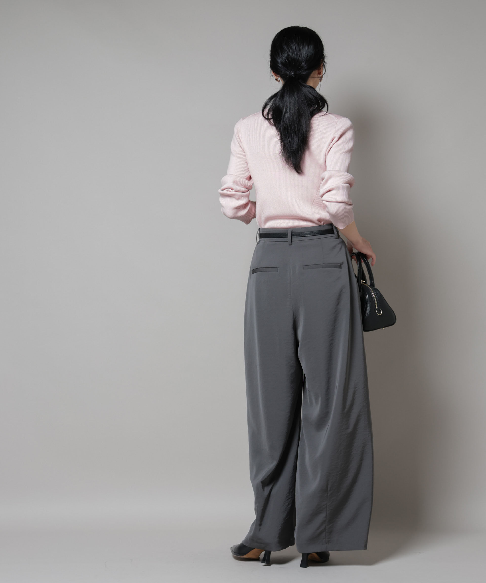 nano･universe「CICA&UVカット加工クルーネックリブニット」|ニット・セーター|