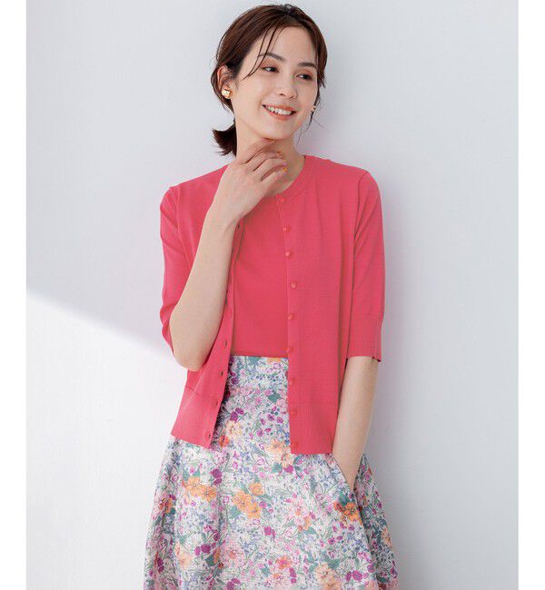 組曲「【5色展開・洗える】MINA半袖 カラーカーディガン」|ニット・セーター|