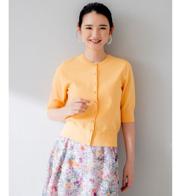 組曲「【5色展開・洗える】MINA半袖 カラーカーディガン」|ニット・セーター|