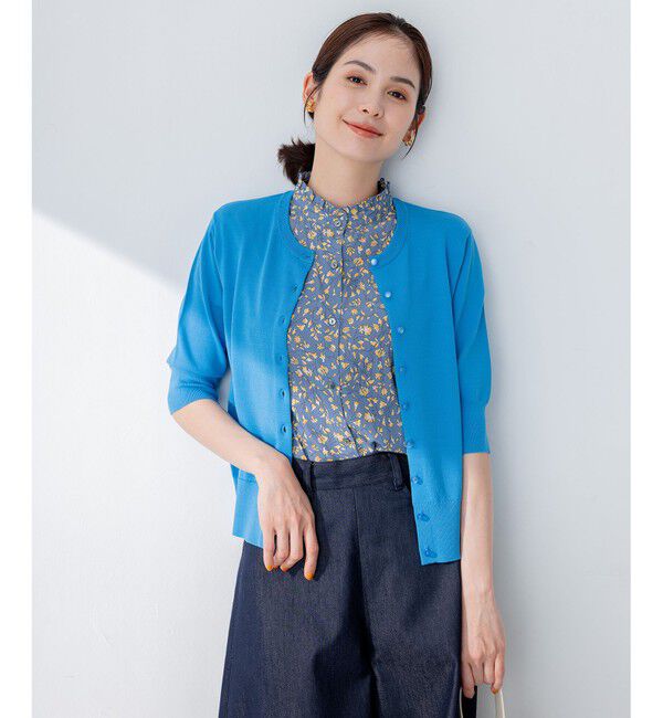 組曲「【5色展開・洗える】MINA半袖 カラーカーディガン」|ニット・セーター|