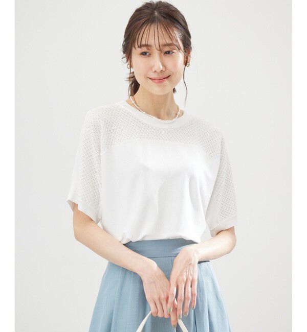 組曲「【WEB限定】メッシュ切り替えドルマン ニット」|ニット・セーター|