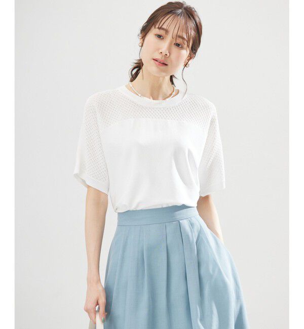 組曲「【WEB限定】メッシュ切り替えドルマン ニット」|ニット・セーター|