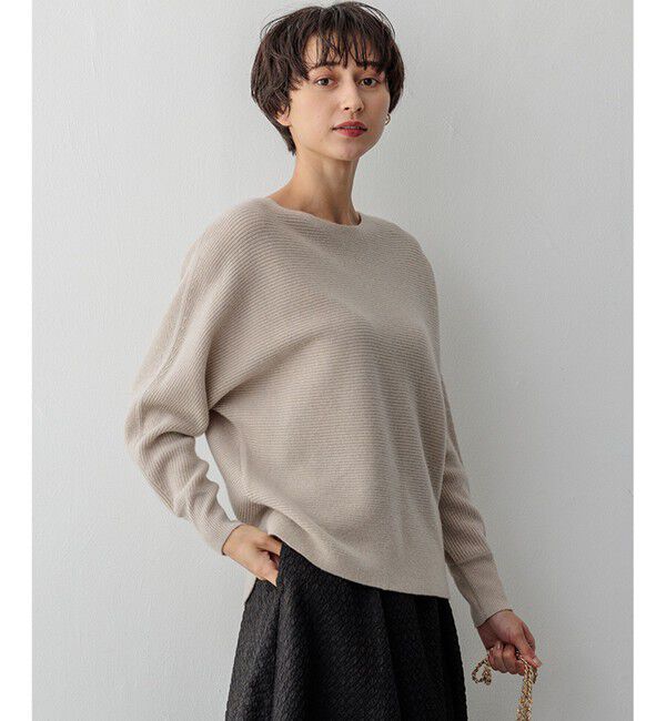 23区「【洗える】ラメウール ドルマンスリーブ ニット」|ニット・セーター|ベージュ系
