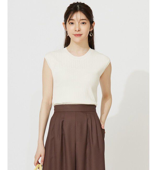 ANY SIS「【洗える】レーシーディテールフレンチ ニット」|ニット・セーター|オフ