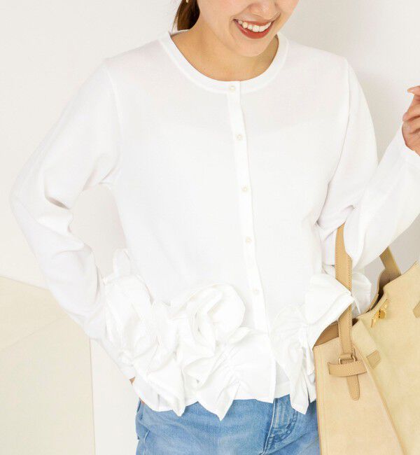 NOLLEY'S「【WEB限定】ウォッシャブルフラワーモチーフカーディガン」|カーディガン|オフホワイト