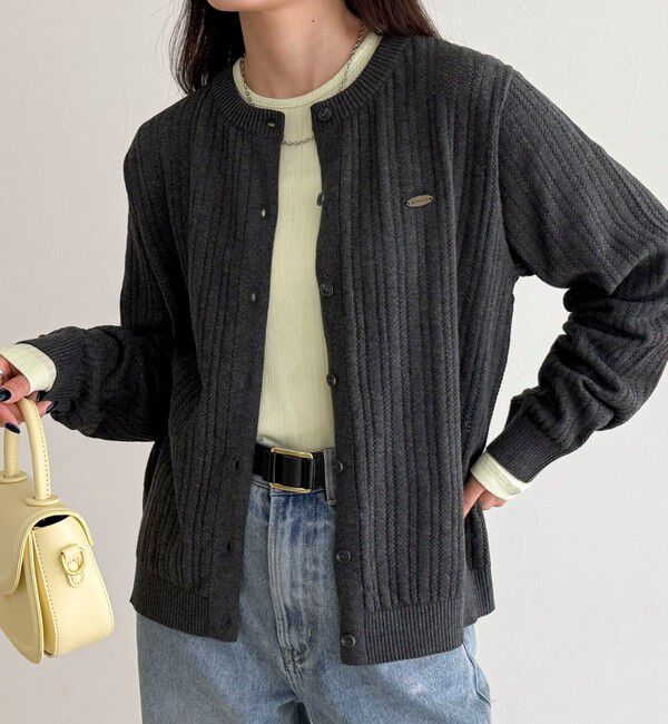 fredy emue「【GEVACO/ゲバコ】カットソーインナー付きカーディガン」|カーディガン|チャコールグレー