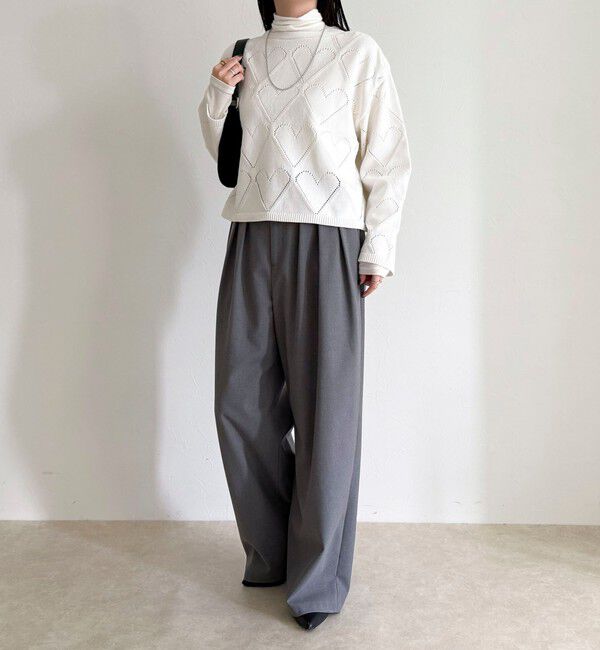 fredy emue「LINEN混ハート透かし柄ニット」|ニット・セーター|