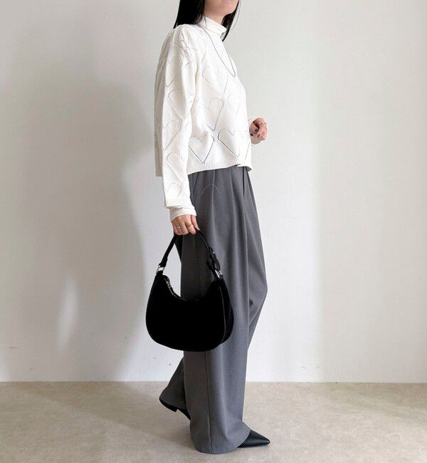 fredy emue「LINEN混ハート透かし柄ニット」|ニット・セーター|