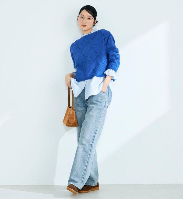 fredy emue「LINEN混ハート透かし柄ニット」|ニット・セーター|