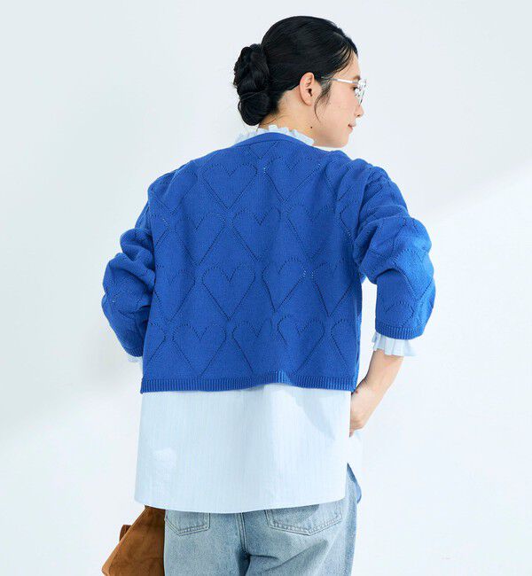 fredy emue「LINEN混ハート透かし柄ニット」|ニット・セーター|